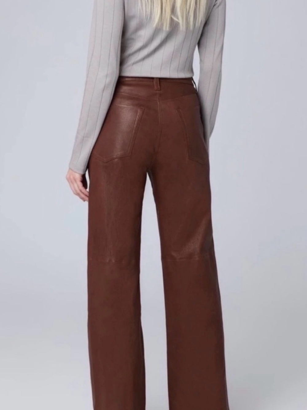 rag & bone Brown Wide-Leg Faux Leather Pants